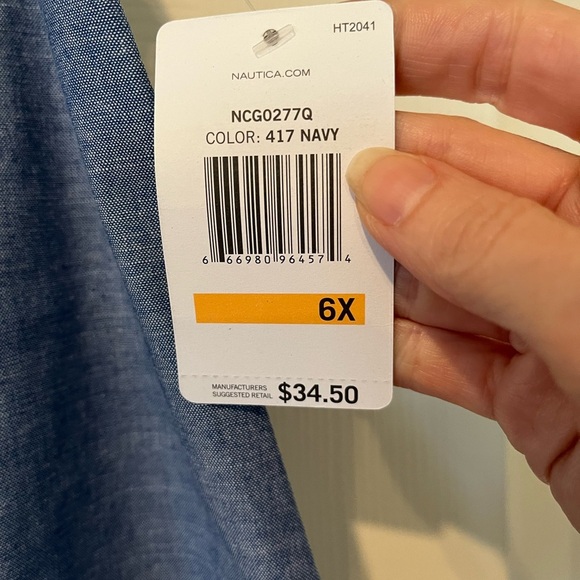 Girls Nautica chambray size 6x dress, NWT - Picture 6 of 8